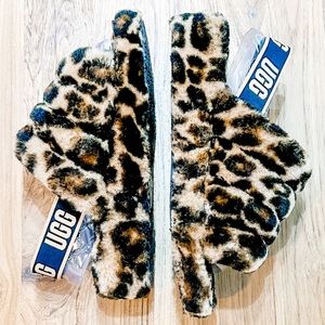 Ugg fluff yeah slide panther print slipper